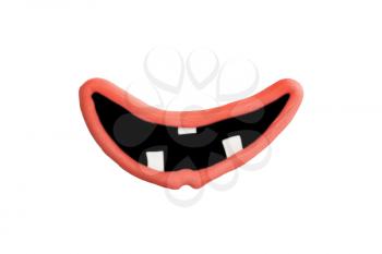 Mouth And Lips Made Of Plasticine Isolated on White Background