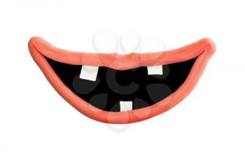 Mouth And Lips Made Of Plasticine Isolated on White Background