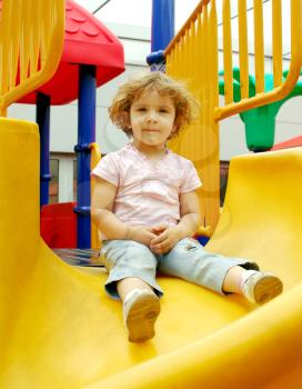 Beauty little girl on playground