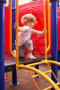 Beauty little girl on playground