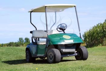 Golf electric buggy on field