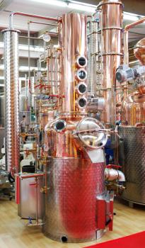 New shiny chrome distillery for beverages