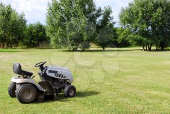lawn mower on field