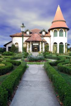 Luxury house with decorative yard