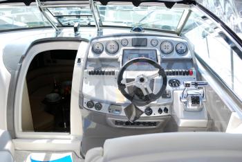 Interior of luxury yacht cabin