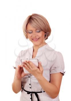 beautiful woman with tablet pc