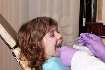 little girl patient dental exam