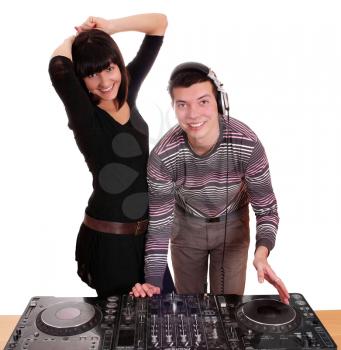 dj and girl techno party