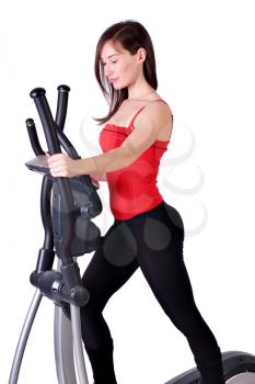 girl fitness exercise cross trainer