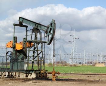 oil field with pumpjack