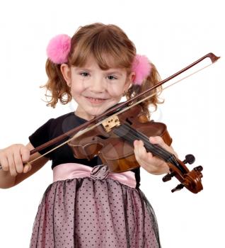 beautiful little girl play music on violin