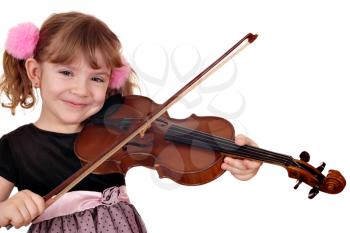 beautiful little girl play violin