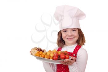 little girl cook with gourmet food