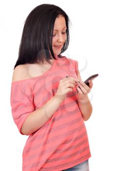 teenage girl dial on smart phone