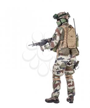 Paratroopers of french 1st Marine Infantry Parachute Regiment RPIMA studio shot