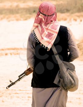 Muslim rebel with rifle 