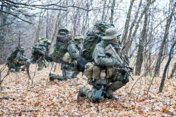 Group of jagdkommando soldiers Austrian special forces during the raid 