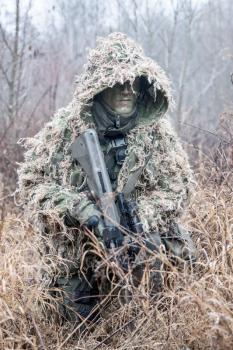 Jagdkommando soldier Austrian special forces wearing a ghillie suit