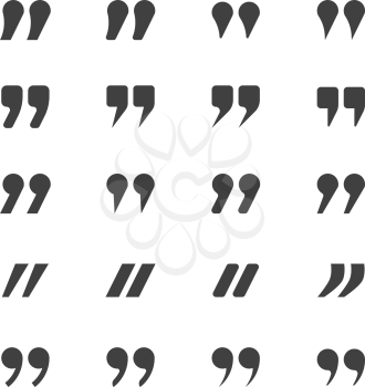Quote icons. Quotation marks and quote signs vector set