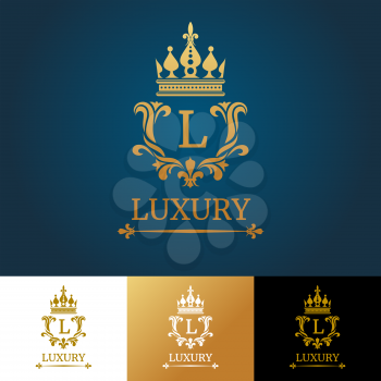 Monogram with crown. Royal design vector logo template. Royal monogram design and luxury classic monogram, template monogram letter illustration