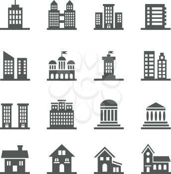 Building, house vector icons. House or home building set icon and illustration architecture  property building