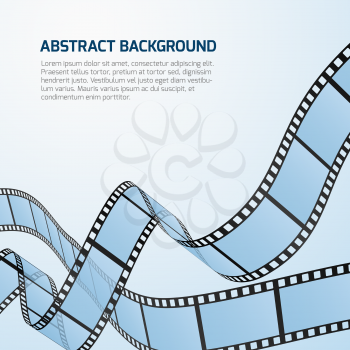 Film strip roll vector cinema background. Cinematography strip film background and wave stripe film illustration