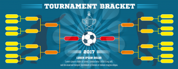 Soccer banner, European football tournament bracket with ball. Soccer match or football tournament, cup of championship vector illustration template