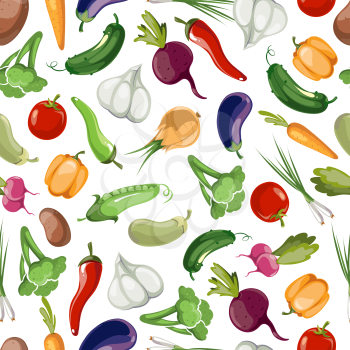 Seamless vector pattern background of vegetables. Vegetable illustration food and design drawing vegetable for healthy
