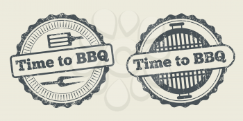 Barbecue and grill label steak house restaurant menu design vector element. Stamp barbecue and badge for barbecue menu illustration