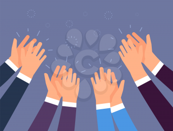 Applause. People hands clapping. Cheering hands, ovation and business success vector concept. Illustration of applause hand, clapping ovation