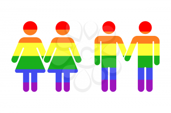 Gay LGBT rainbow icons white. Homosexual love vector illustration design