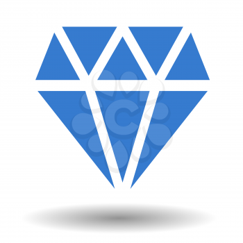 Diamond vector icon isolated over white. Precious luxury stone illustration