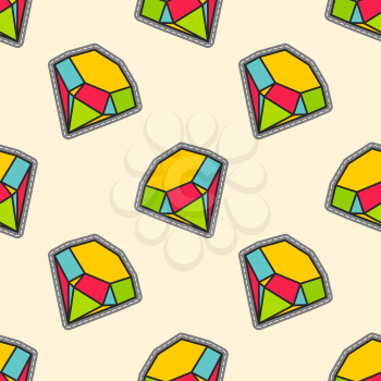 Colorful diamonds patch seamless pattern. Background with color diamond illustration