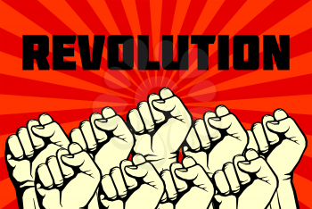 Protest, rebel vector revolution art poster. Banner revolution freedom illustration