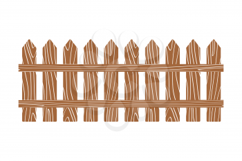 Rural wooden fence vector illustration white. Wood fence isolated on background