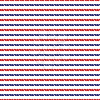 Striped navy and red ropes bright seamless background. Abstract art backdrop, vector illustration