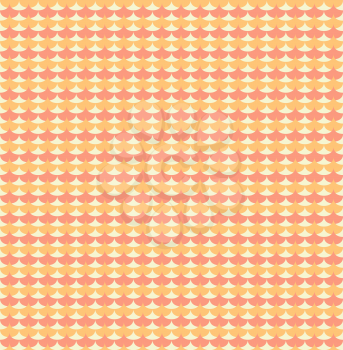 Orange ginkgo biloba leaves seamless pattern. Background seamless in orange color. Vector illustration