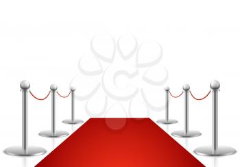 Red carpet vector illustration. Awards show background with carpet path, entrance to event premiere on red carpet