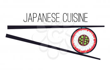 Japanese cuisine menu food logo template. Sushi bar food logo. Vector illustration
