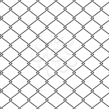 Vector fence steel netting seamless pattern. Metal cage background illustration