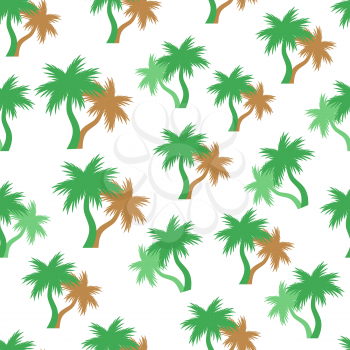 Tropical palm trees seamless pattern. Background with exotic floral plant, vector illustration