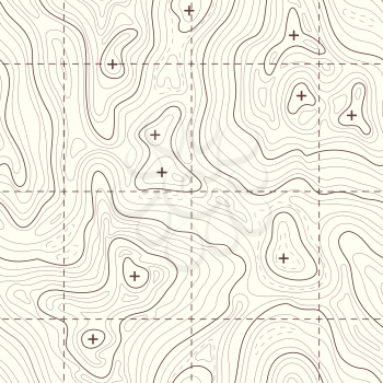 Contour elevation topographic seamless vector map. Landscape map for travel to mountain illustration