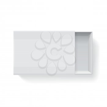 Blank empty white paper packaging matchbook isolated on white vector illustration. Mockup container compact for match