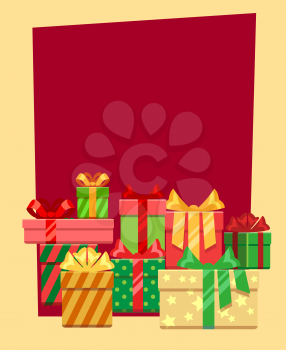 Vector Christmas frame or greeting card template. Illustration of decoration to xmas