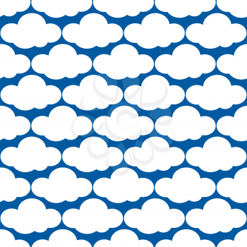 Vector clouds weather seamless pattern. Overcast and heaven background illustration