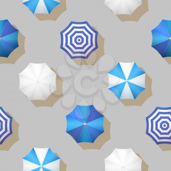 Vector umbrellas autumn weather seamless pattern. Background decoration cartoon illustration
