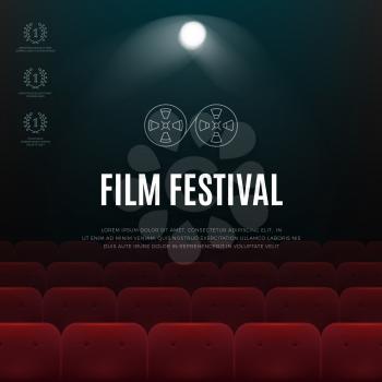 Cinema, film festival vector abstract poster, background. Banners for the cinematograph festival illustration