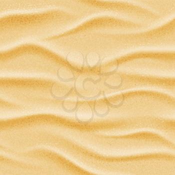 Realistic seamless vector beach sea sand background. Dry desert natural wave illustration