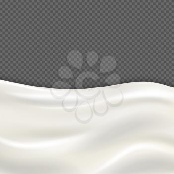 Fresh milk wave isolated on transparent checkered background. Nutrient drink yogurt or cream illustration