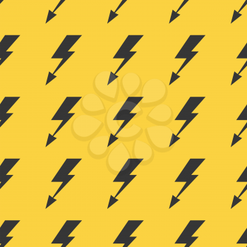 Black yellow lightnings vector pattern seamless background illustration